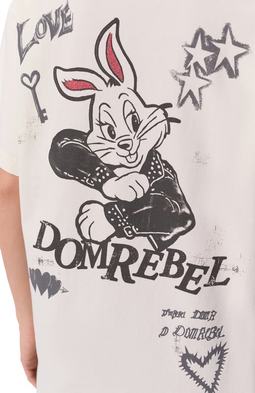 Хлопковая футболка DOMREBEL THE 0NE/T-SHIRT Белый  THE 0NE/T-SHIRT Фото 5