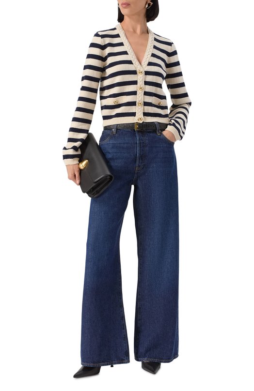 Хлопковый кардиган Frame Denim WE25KSW014 Кремовый  WE25KSW014 Фото 2