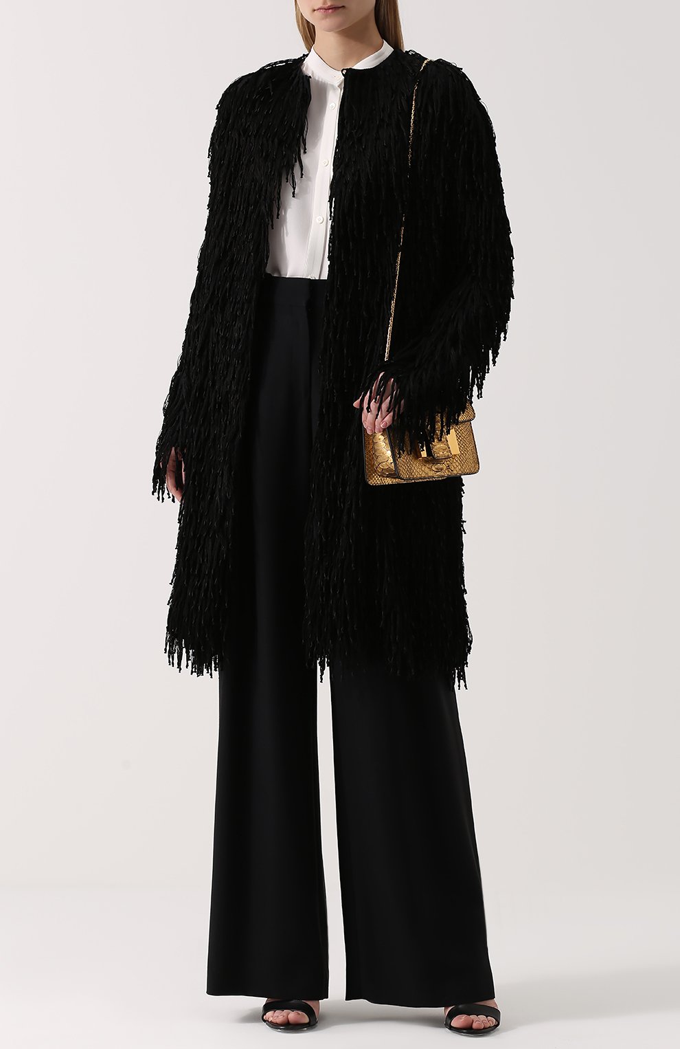 Пальто прямого кроя с круглым вырезом и бахромой TOM FORD, арт. CP1376/SDE123, фото 2