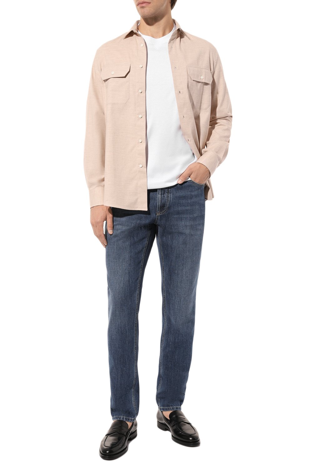 Хлопковая футболка BRUNELLO CUCINELLI белого цвета по цене 35150 руб., арт. M0T611328G, фото 2 Хлопковая футболка BRUNELLO CUCINELLI, арт. M0T611328G, фото 2