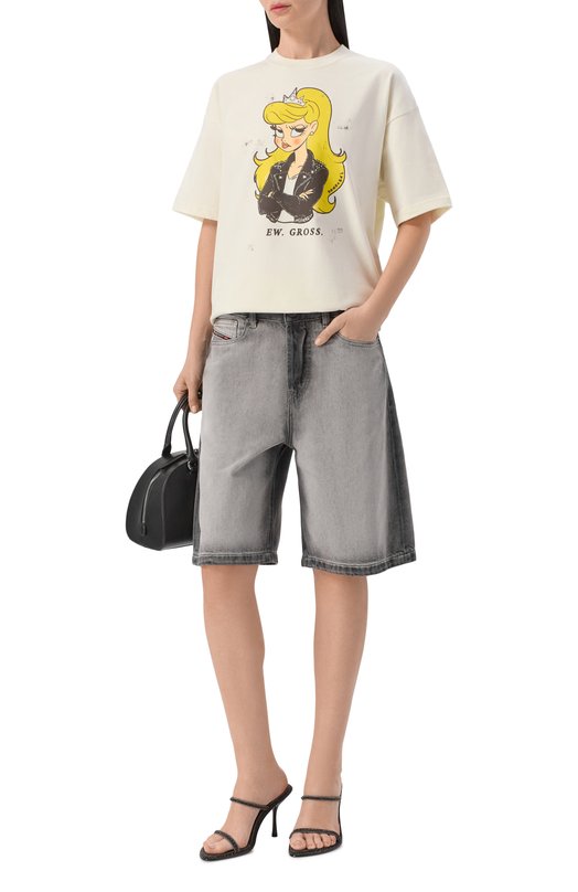 Хлопковая футболка DOMREBEL EYER0LL/T-SHIRT Кремовый  EYER0LL/T-SHIRT Фото 2