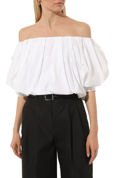 Хлопковый топ JUUN.J белого цвета по цене 54000 руб., арт. JW3564W561, фото 3 Хлопковый топ JUUN.J, арт. JW3564W561, фото 3