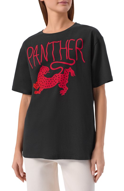 Хлопковая футболка Valentino 8B3MG25W/A55 Чёрный  8B3MG25W/A55 Фото 3