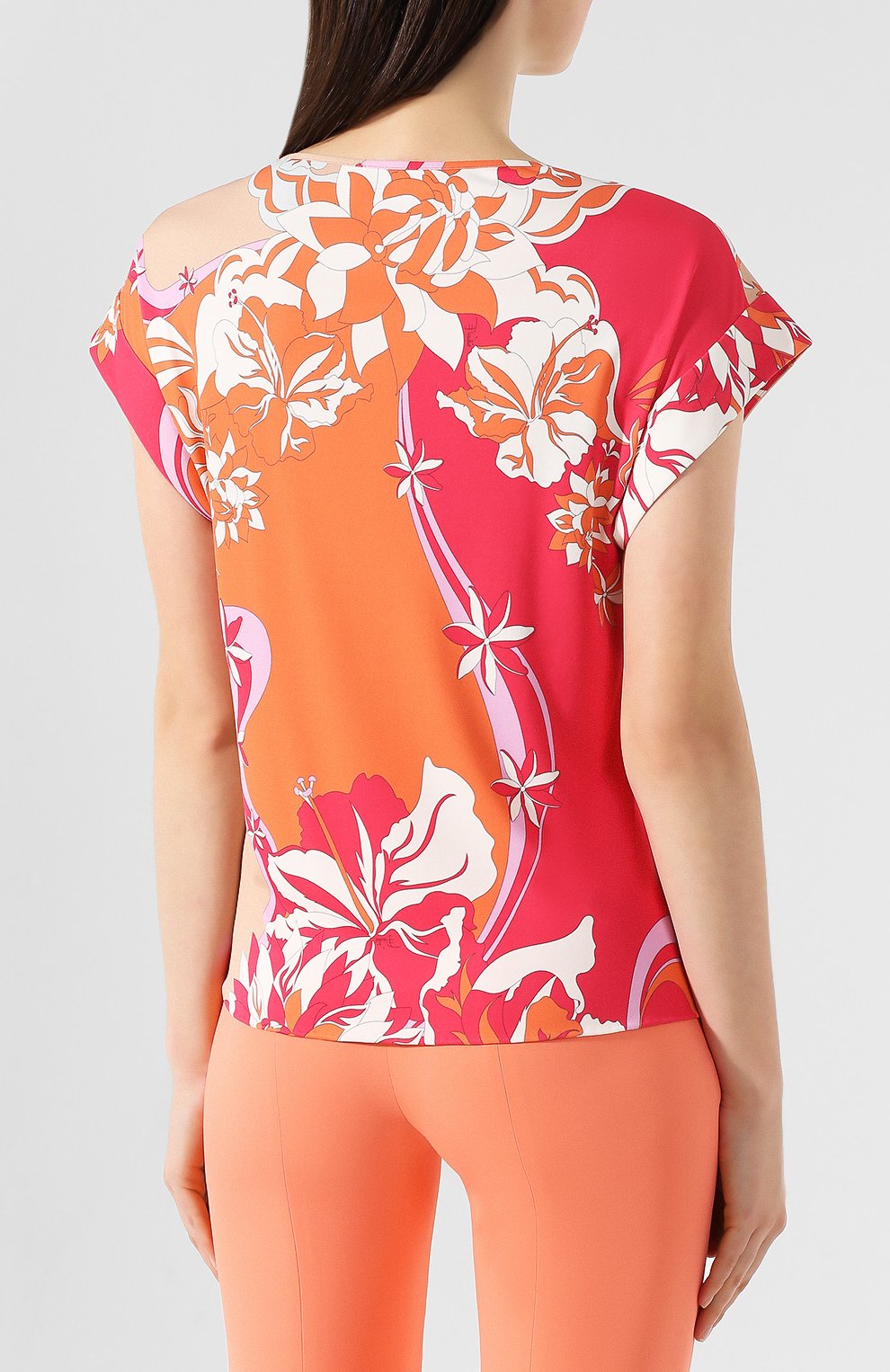 Топ из смеси вискозы и шелка EMILIO PUCCI зеленого цвета по цене 74400 руб., арт. 0EJM30/0E747, фото 4 Топ из смеси вискозы и шелка EMILIO PUCCI, арт. 0EJM30/0E747, фото 4
