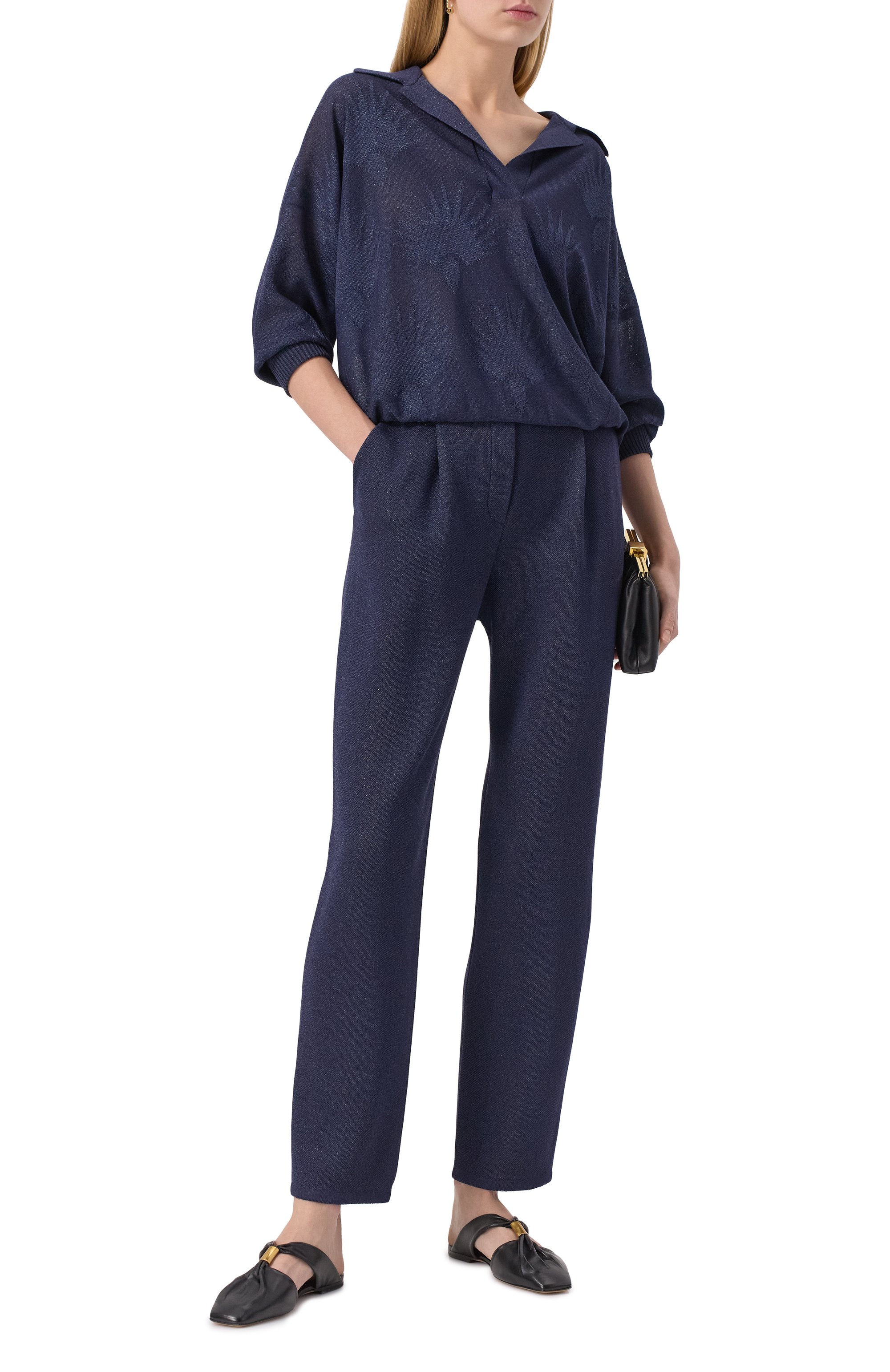 Кожаные сабо EMPORIO ARMANI черного цвета по цене 59950 руб., арт. X3R036/XF271, фото 2 Кожаные сабо EMPORIO ARMANI, арт. X3R036/XF271, фото 2