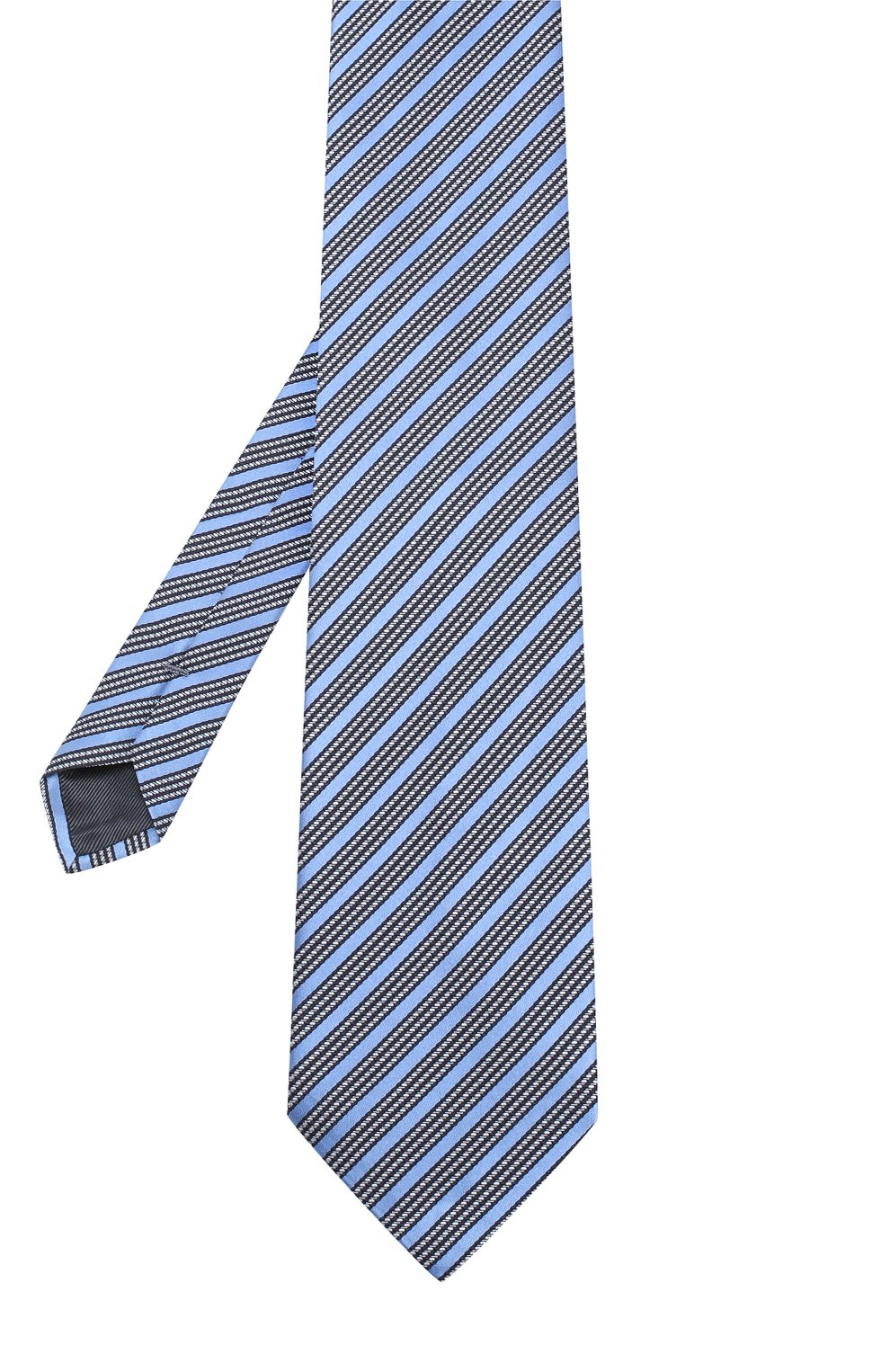 Шелковый галстук с узором ZEGNA голубого цвета по цене 18350 руб., арт. Z3E21/1XW, фото 2 Шелковый галстук с узором ZEGNA, арт. Z3E21/1XW, фото 2