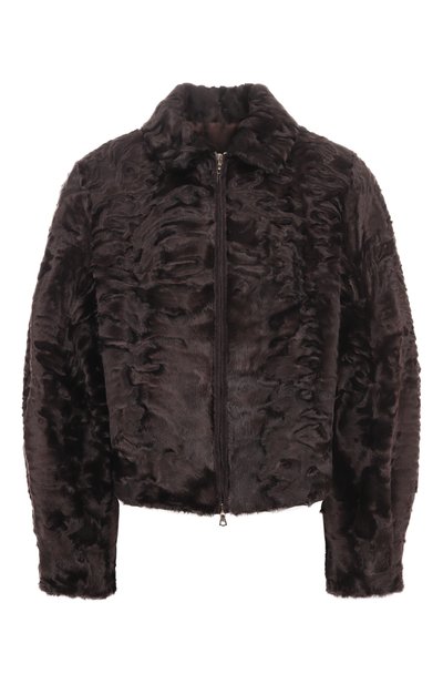 Женская бомбер из каракульчи MVST, арт. M018/SWAKARA BROWN