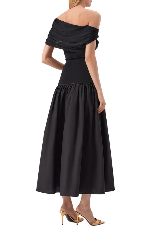 Платье из вискозы и хлопка self-portrait RS26108MB Чёрный  RS26108MB Фото 3