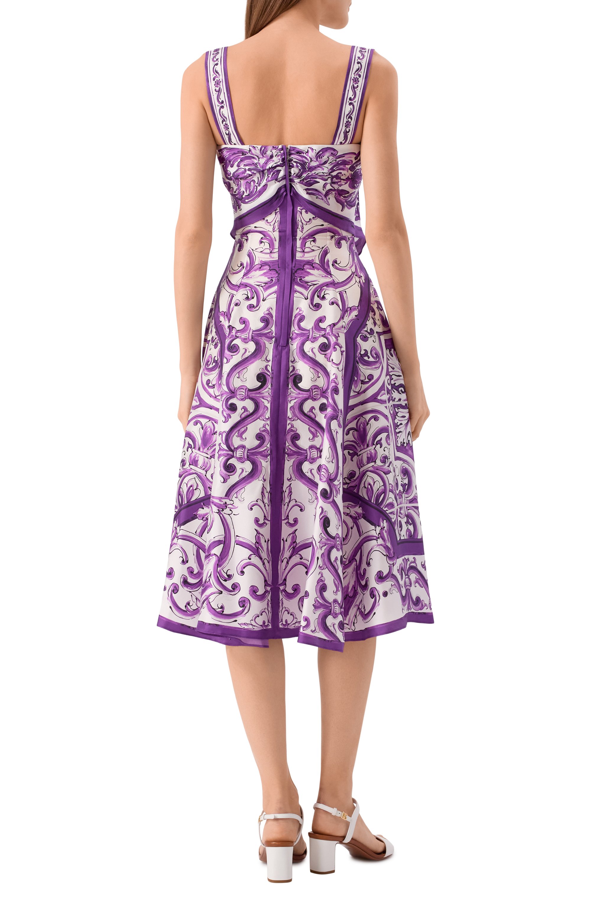 Шелковое платье DOLCE & GABBANA фиолетового цвета по цене 310000 руб., арт. F6TZBT/HI1T1, фото 4 Шелковое платье DOLCE & GABBANA, арт. F6TZBT/HI1T1, фото 4