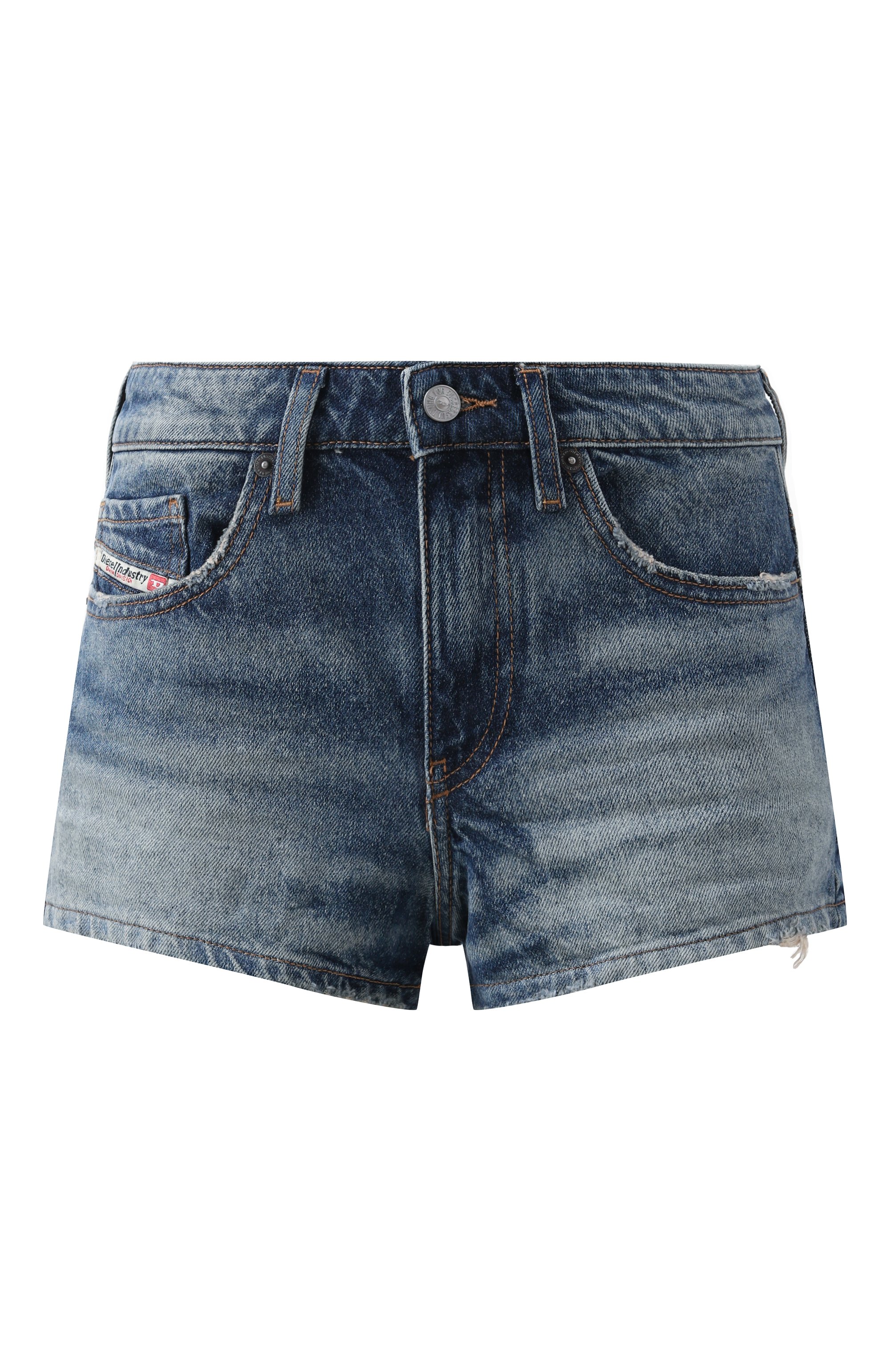 Джинсовые шорты DIESEL синего цвета по цене 18100 руб., арт. A12764/0GRDS, фото 1 Джинсовые шорты DIESEL, арт. A12764/0GRDS, фото 1
