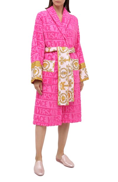 Хлопковый халат VERSACE фуксия цвета по цене 69850 руб., арт. ZACJ00008/ZC0SP052, фото 2 Хлопковый халат VERSACE, арт. ZACJ00008/ZC0SP052, фото 2