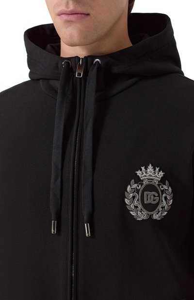Хлопковая толстовка DOLCE & GABBANA черного цвета по цене 125500 руб., арт. G9BGDZ/G7PJ7, фото 5 Хлопковая толстовка DOLCE & GABBANA, арт. G9BGDZ/G7PJ7, фото 5