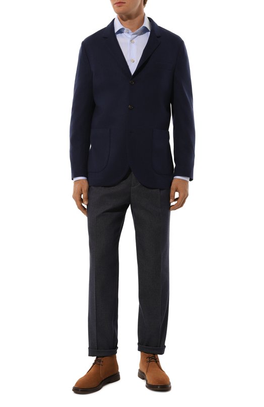 Хлопковая сорочка Kiton UCIH0614602 Голубой  UCIH0614602 Фото 2