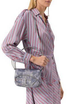 Женская сумка 1dr DIESEL светло-фиолетового цвета, арт. X08396/P2197 | Фото 2 (Драгоценные камни: Проставлено; Материал сплава: Проставлено; Материал: Экокожа, Текстиль; Размер: mini; Ремень/цепочка: На ремешке)