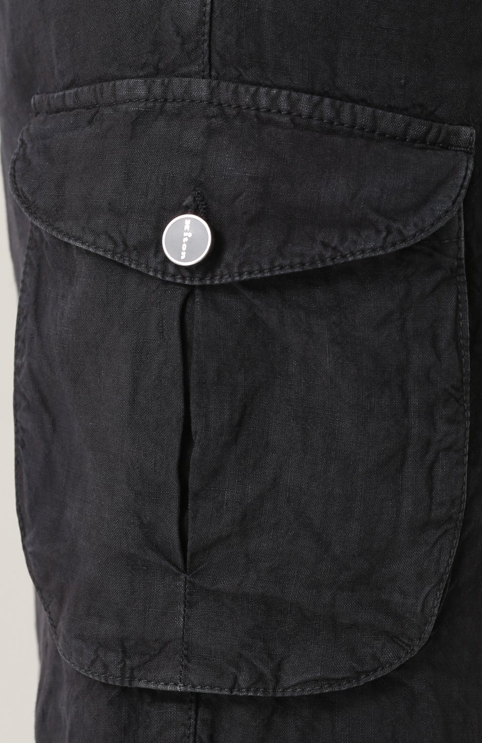 Льняные шорты с накладными карманами KITON, арт. UFPPB/6N95, фото 5