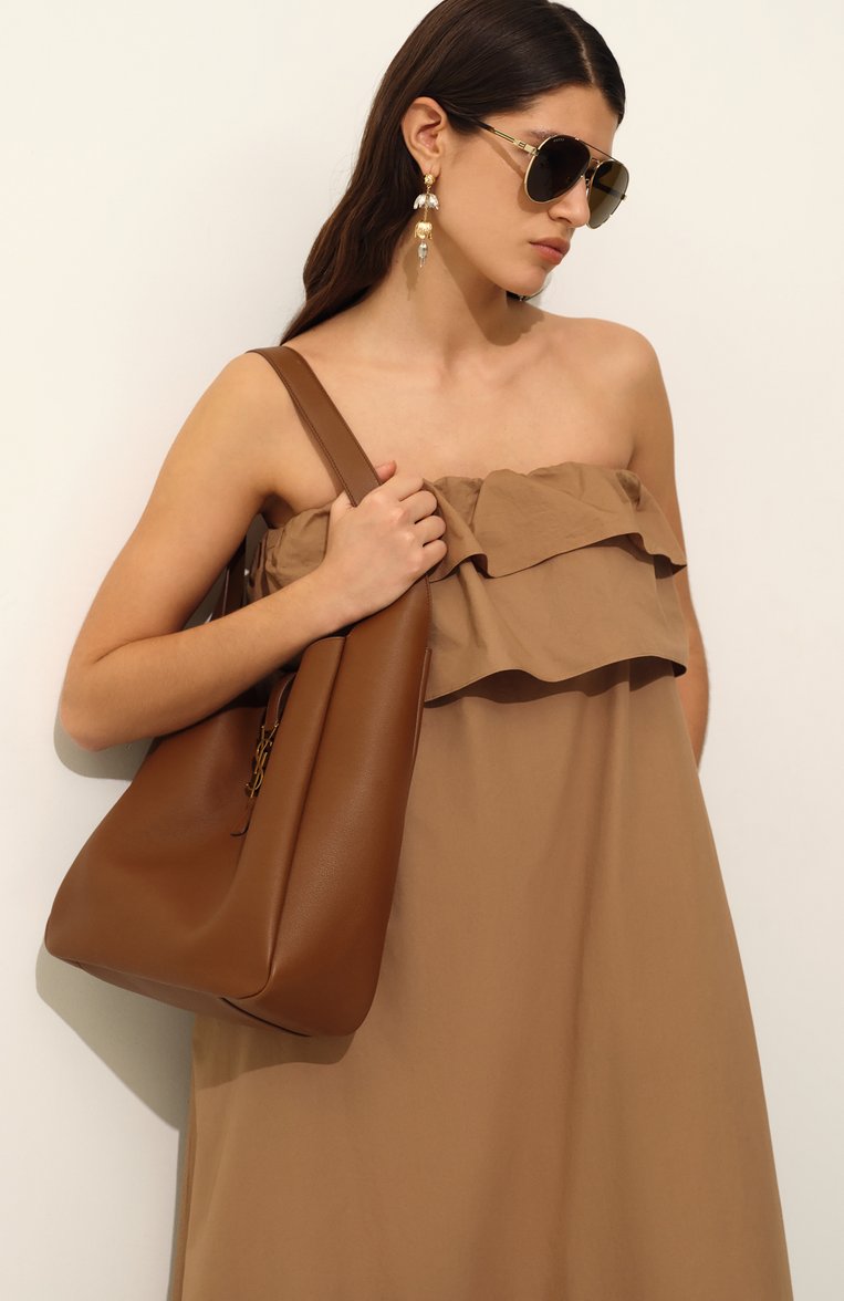 Женские солнцезащитные очки GUCCI коричневого цвета, арт. GG1288SA 002 | Фото 7 (Нос: Не проставлено; Региональные ограничения белый список (Axapta Mercury): Не проставлено; Кросс-КТ: С/з-унисекс; Тип очков: С/з; Материал: Металл; Оптика Гендер: оптика-унисекс; Очки форма: Авиаторы)