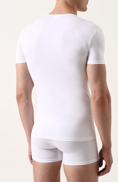 Хлопковая футболка с v-образным вырезом PEROFIL, арт. 24149-0003, фото 4