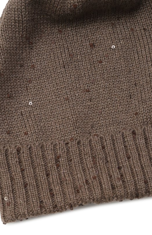 Шапка из кашемира и шелка с отделкой из соболя Black Sable BS-47CC15 Коричневый  BS-47CC15 Фото 3