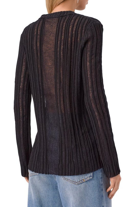Пуловер из хлопка и кашемира Ann Demeulemeester B0013192/KN068 Чёрный  B0013192/KN068 Фото 4