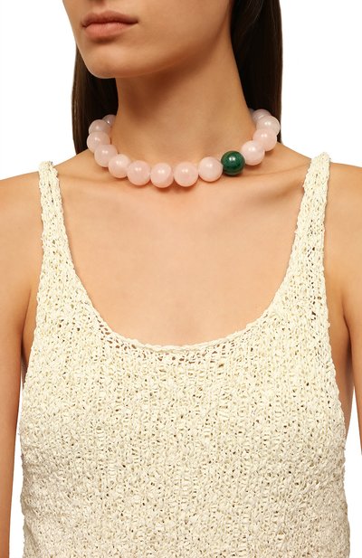 Бусы c розовым кварцем и малахитом MOONKA, арт. cr-b-qrz, фото 2