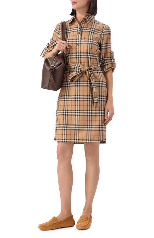 Хлопковое платье Burberry 8085647 Бежевый  8085647 Фото 2