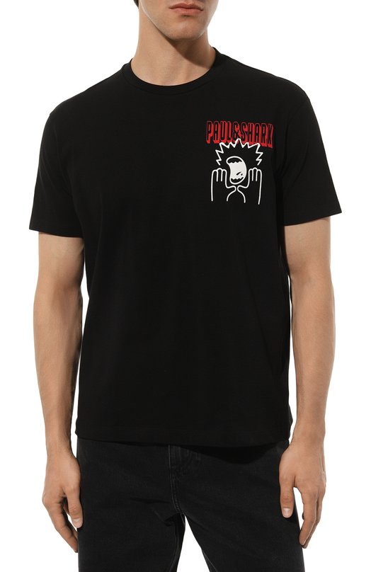 Хлопковая футболка Paul&Shark 14311618 Чёрный  14311618 Фото 3