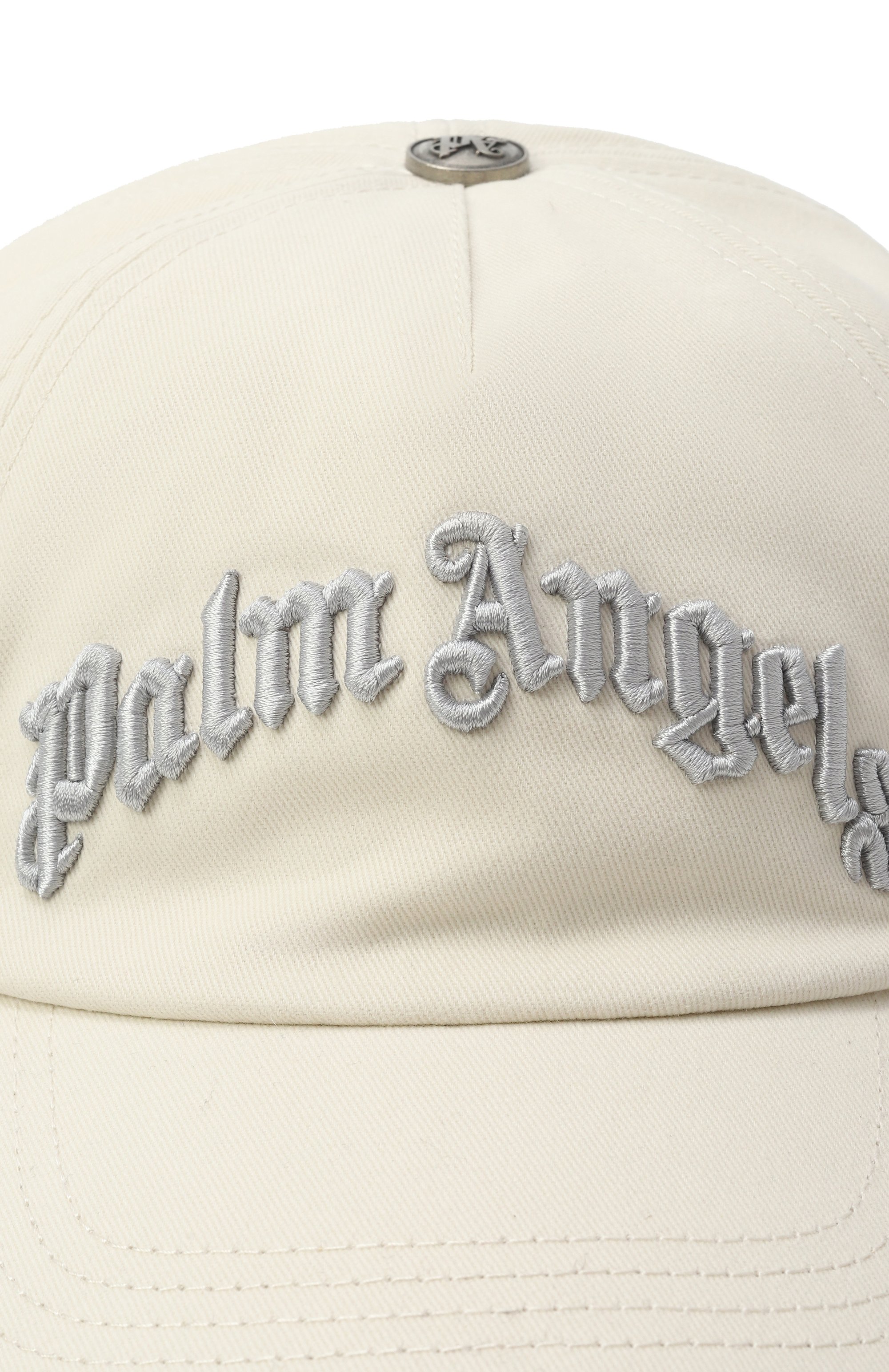 Хлопковая бейсболка PALM ANGELS белого цвета по цене 23600 руб., арт. PMLB104F25FAB002, фото 3 Хлопковая бейсболка PALM ANGELS, арт. PMLB104F25FAB002, фото 3