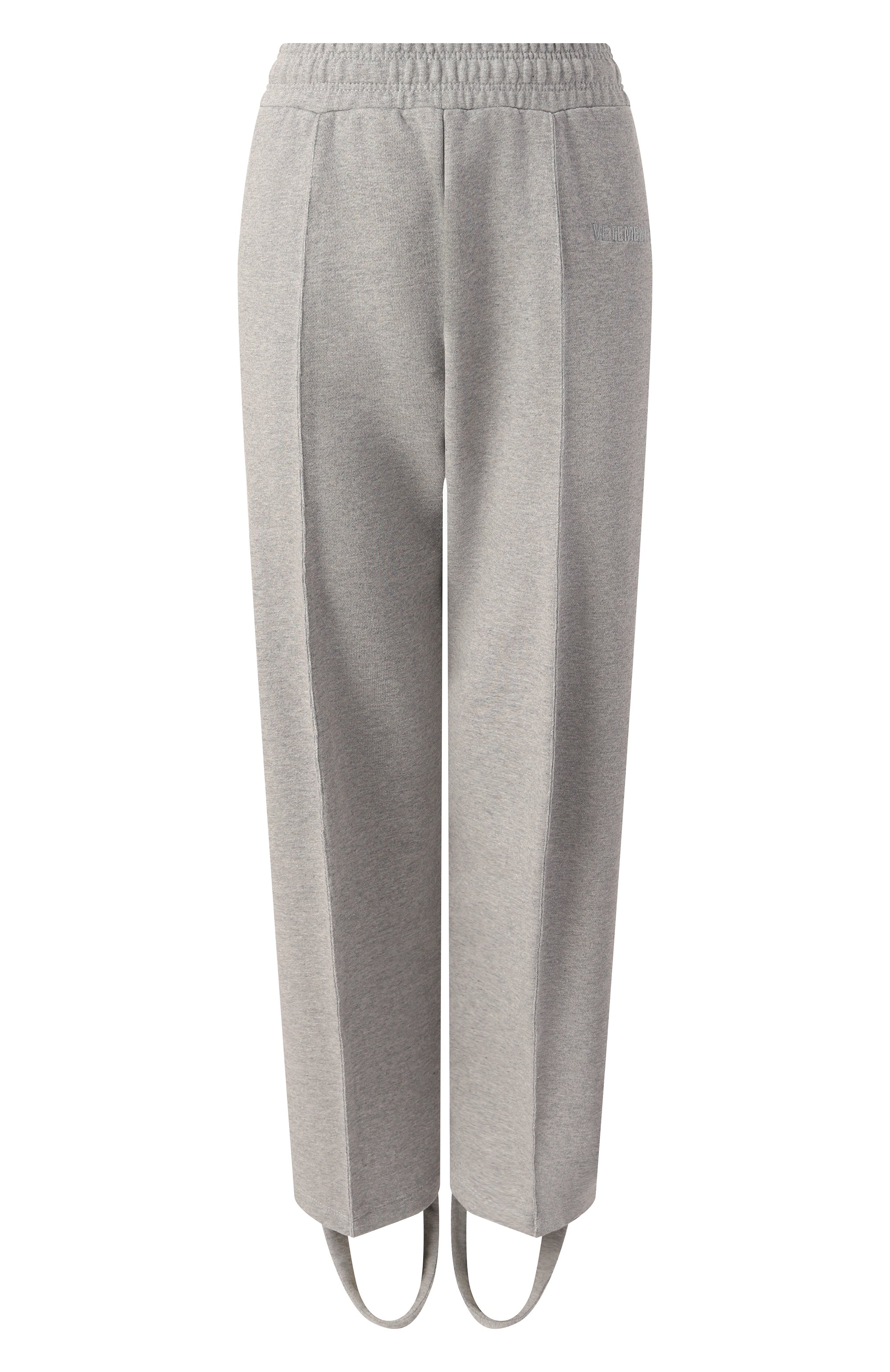 Хлопковые брюки VETEMENTS серого цвета по цене 93700 руб., арт. WA66SP610G, фото 1 Хлопковые брюки VETEMENTS, арт. WA66SP610G, фото 1