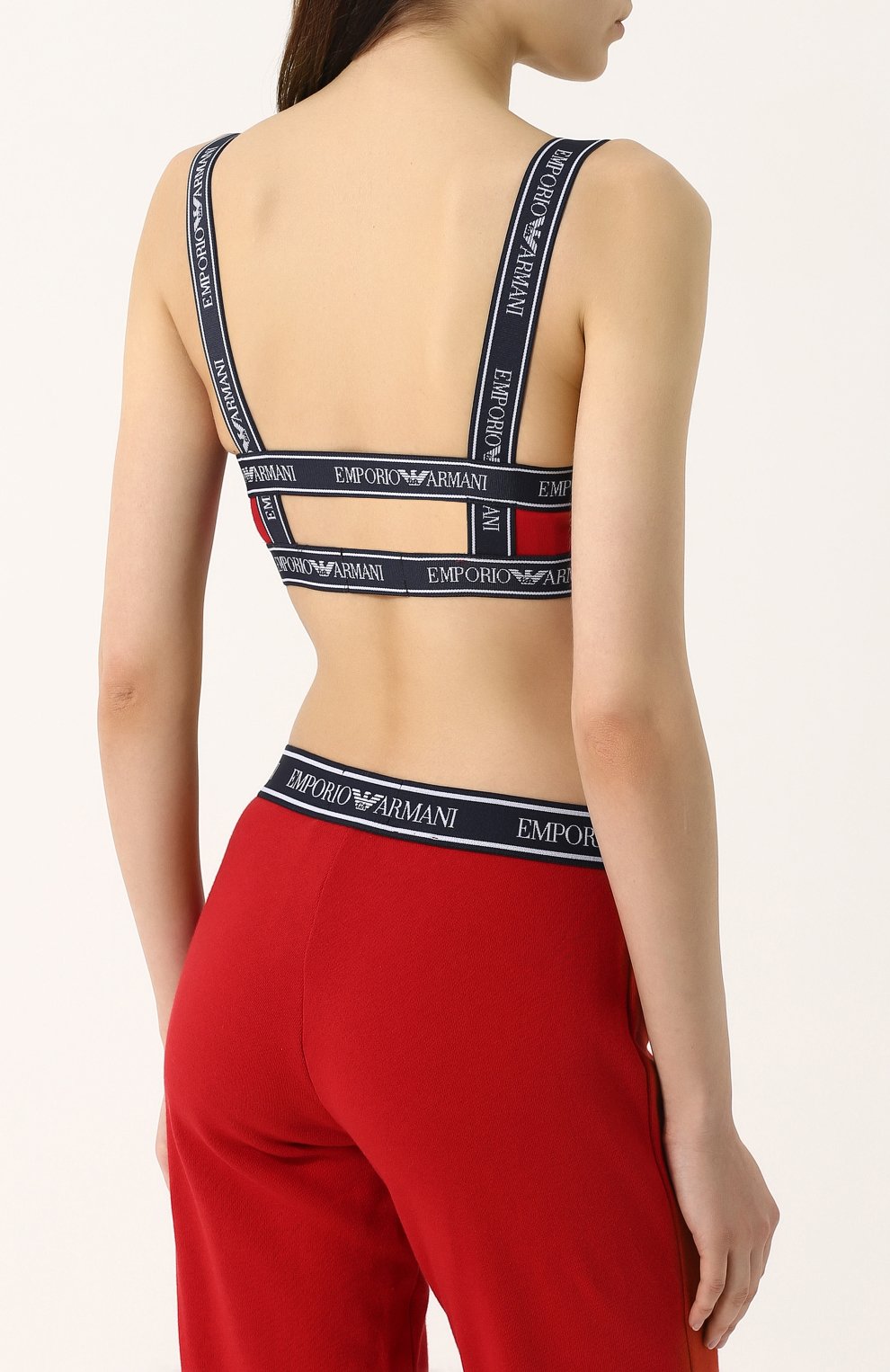 Хлопковый бюстгальтер с логотипом бренда EMPORIO ARMANI красного цвета по цене 5765 руб., арт. 163651/8P317, фото 4 Хлопковый бюстгальтер с логотипом бренда EMPORIO ARMANI, арт. 163651/8P317, фото 4