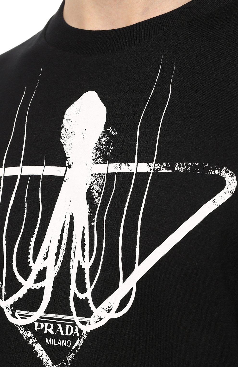 Хлопковая футболка PRADA, арт. UJN317-10JW-F0002-162, фото 5