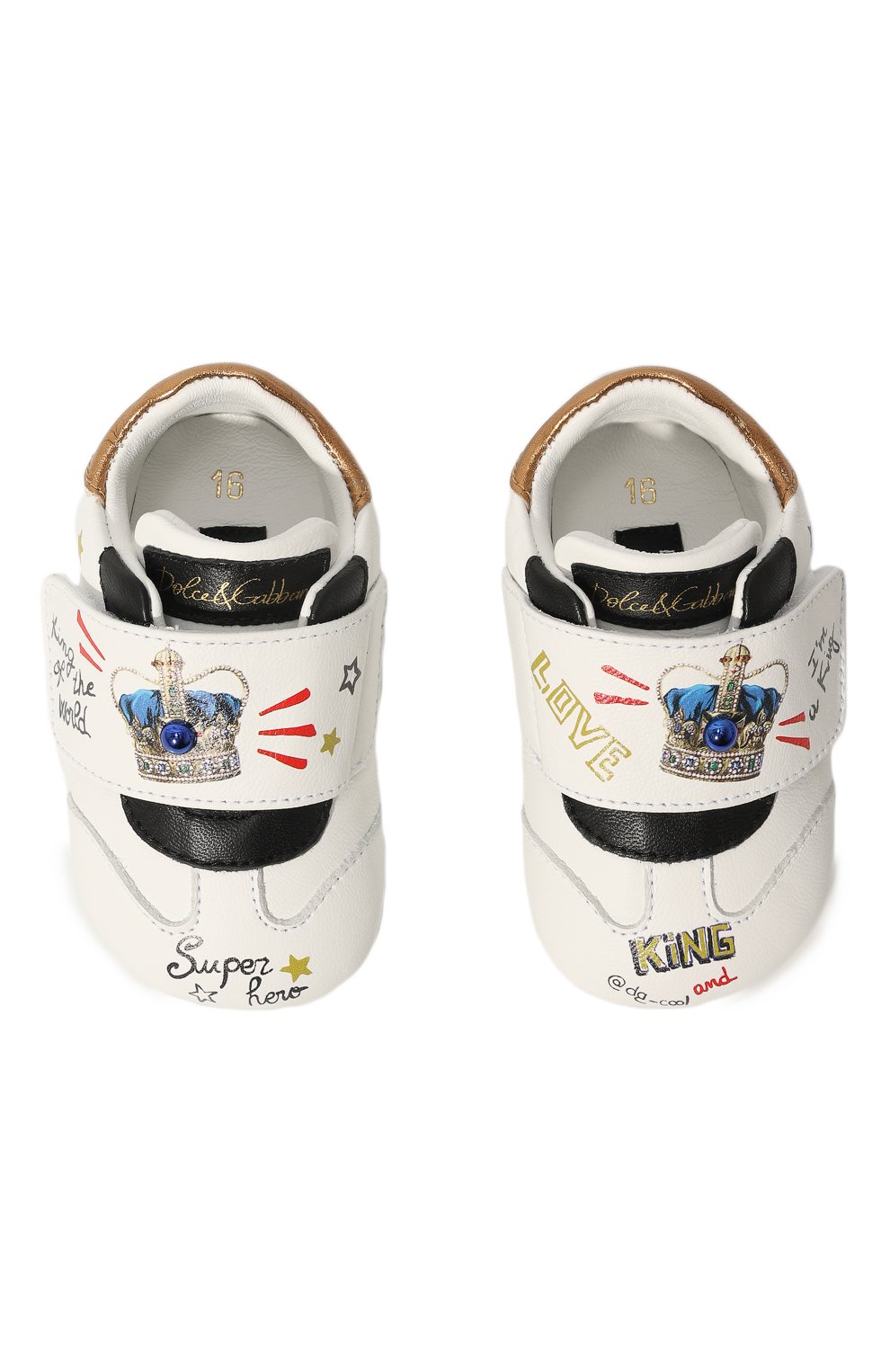 Кожаные пинетки DOLCE & GABBANA, арт. DK0117/AD777, фото 4