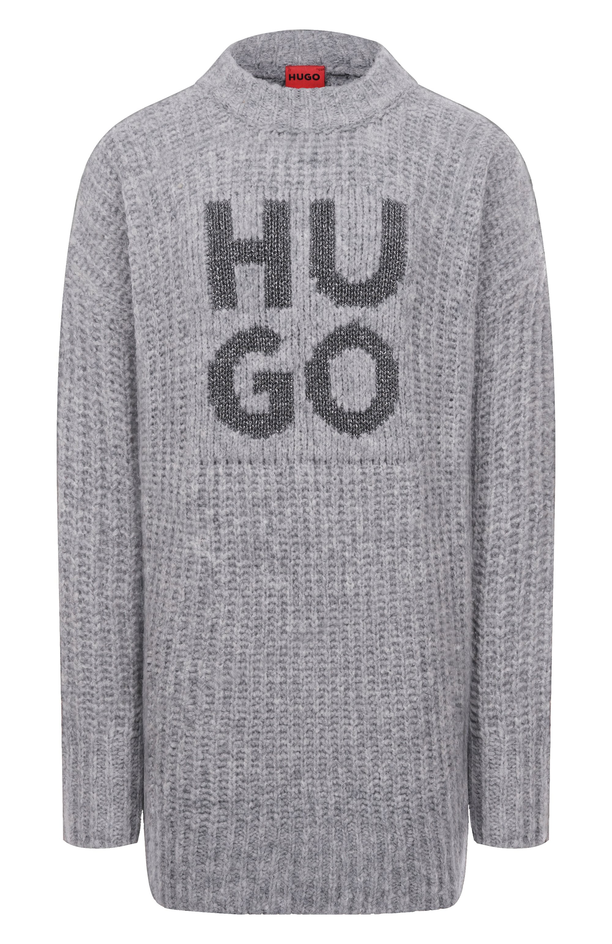 Свитер HUGO серого цвета по цене 26950 руб., арт. 50548245, фото 1 Свитер HUGO, арт. 50548245, фото 1