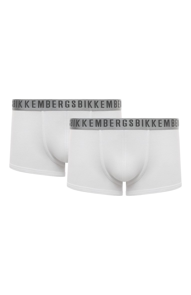 Мужские комплект из двух боксеров DIRK BIKKEMBERGS белого цвета, арт. BKK1UTR11BI | Фото 1 (Нос: Не проставлено; Материал внешний: Хлопок; Кросс-КТ: бел�ьё; Мужское Кросс-КТ: Трусы; Трусы М: Боксеры)