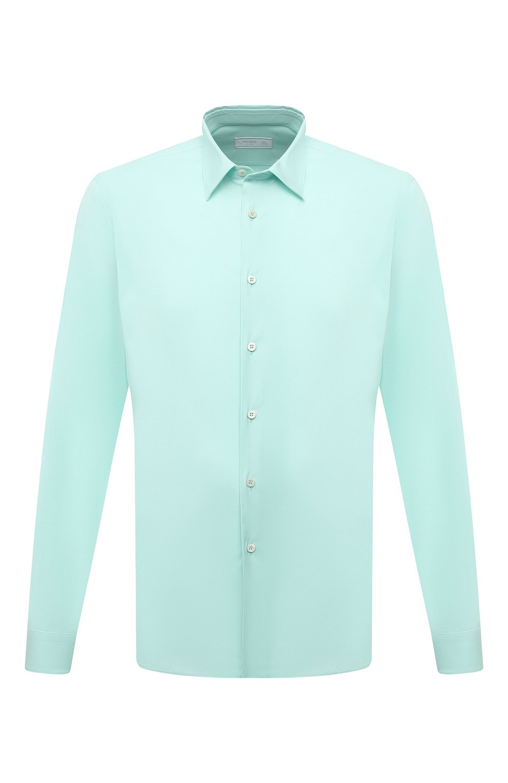 Хлопковая рубашка PRADA зеленого цвета по цене 65000 руб., арт. UCN122-F62-F064W-172, фото 1 Хлопковая рубашка PRADA, арт. UCN122-F62-F064W-172, фото 1