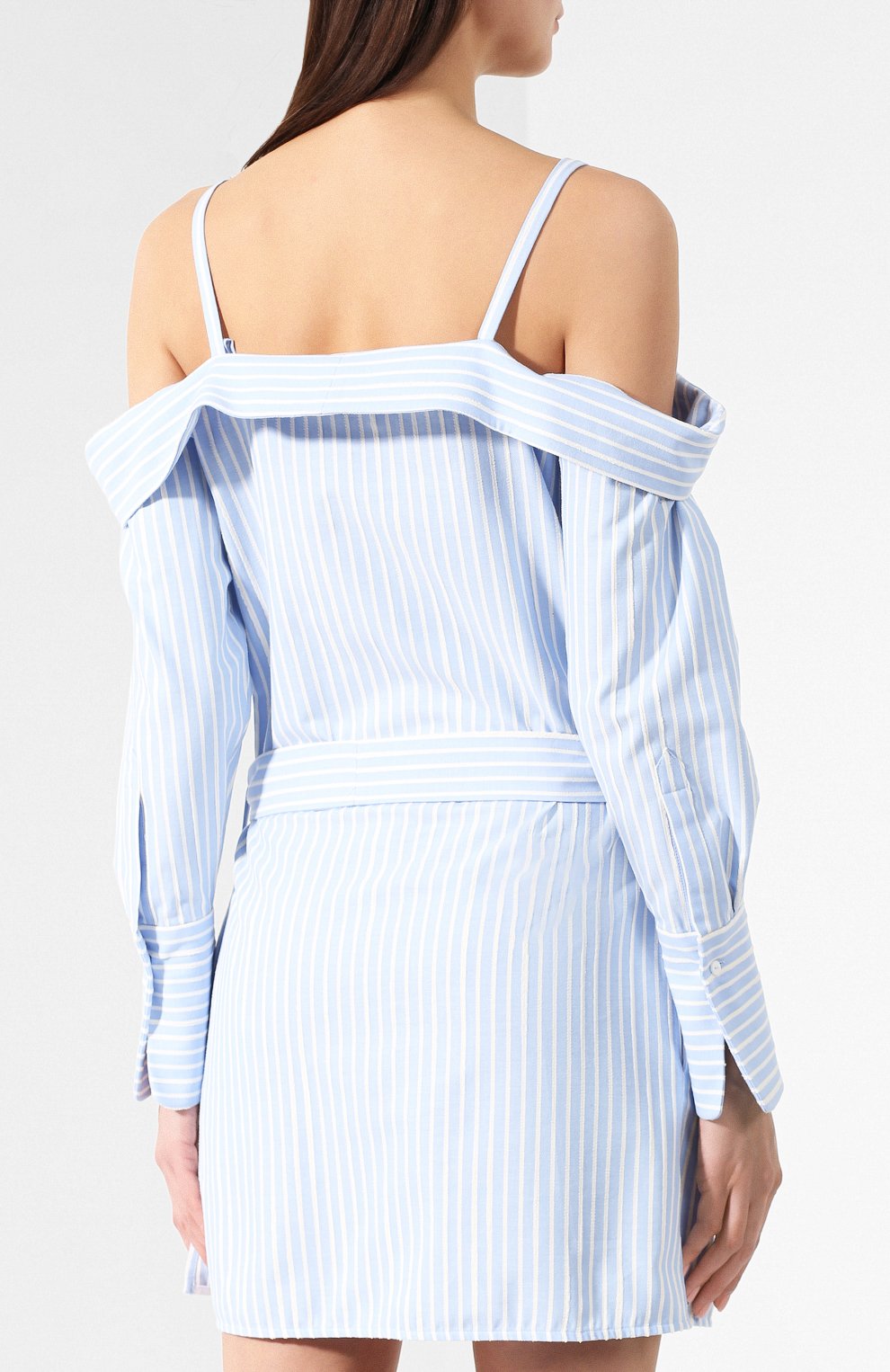 Хлопковое платье VICTORIA, VICTORIA BECKHAM, арт. DRVV 647 SS19 CHAMBRAY STRIPE, фото 4