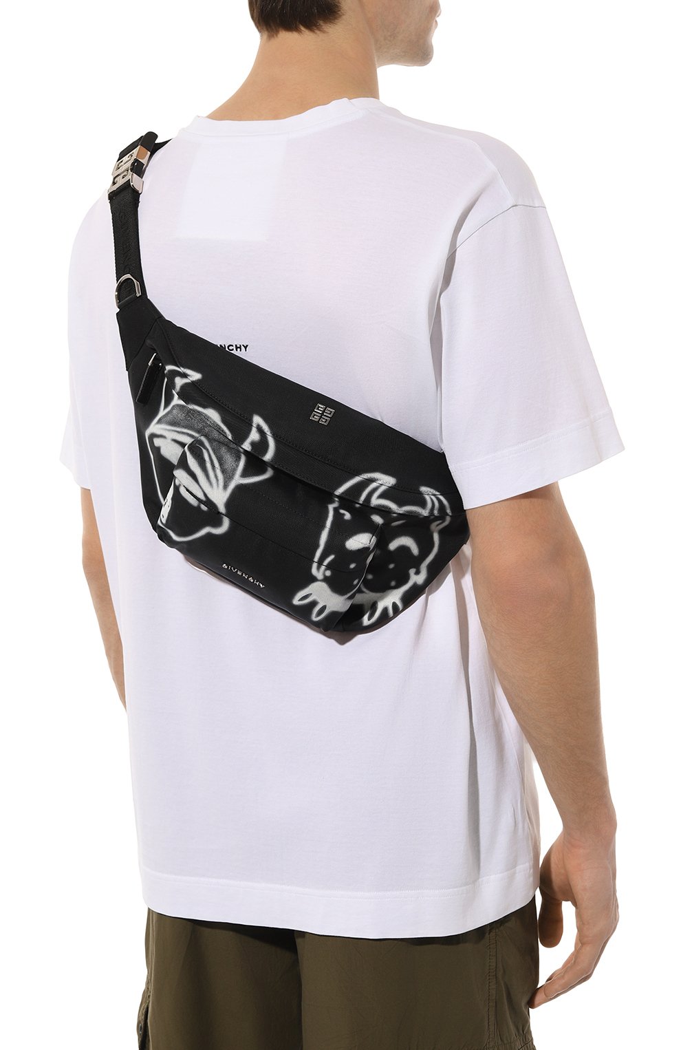 Текстильная поясная сумка givenchy x chito GIVENCHY черно-белого цвета по цене 108500 руб., арт. BKU01Z/K1CW, фото 2 Текстильная поясная сумка givenchy x chito GIVENCHY, арт. BKU01Z/K1CW, фото 2