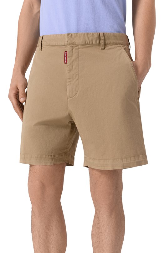 Хлопковые шорты Dsquared2 S78MU0068/S78499 Бежевый  S78MU0068/S78499 Фото 3