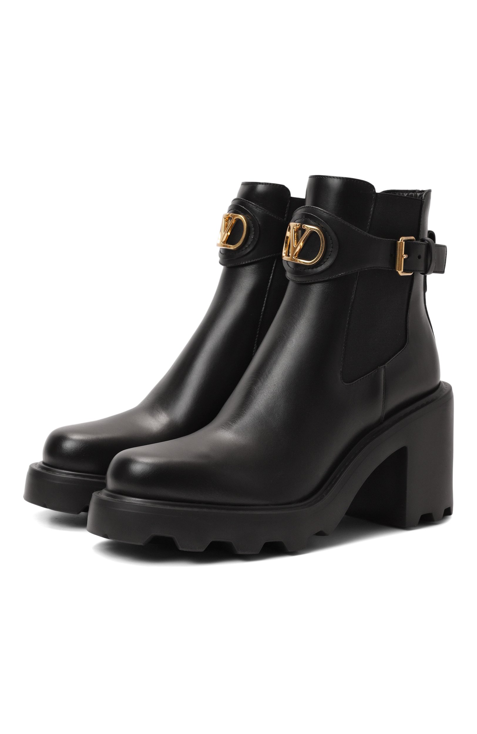 Кожаные ботильоны vlogo 90 VALENTINO черного цвета по цене 165500 руб., арт. 9W2S0KY9/BEK, фото 1 Кожаные ботильоны vlogo 90 VALENTINO, арт. 9W2S0KY9/BEK, фото 1