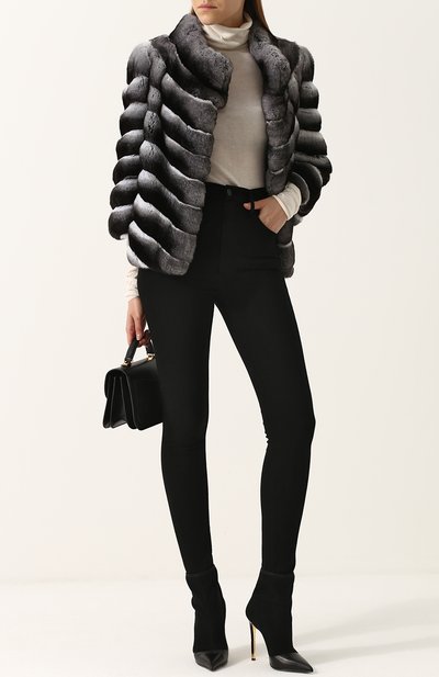 Шуба с укороченным рукавом из меха шиншиллы YVES SALOMON, арт. 6WYV47755CNCV, фото 2