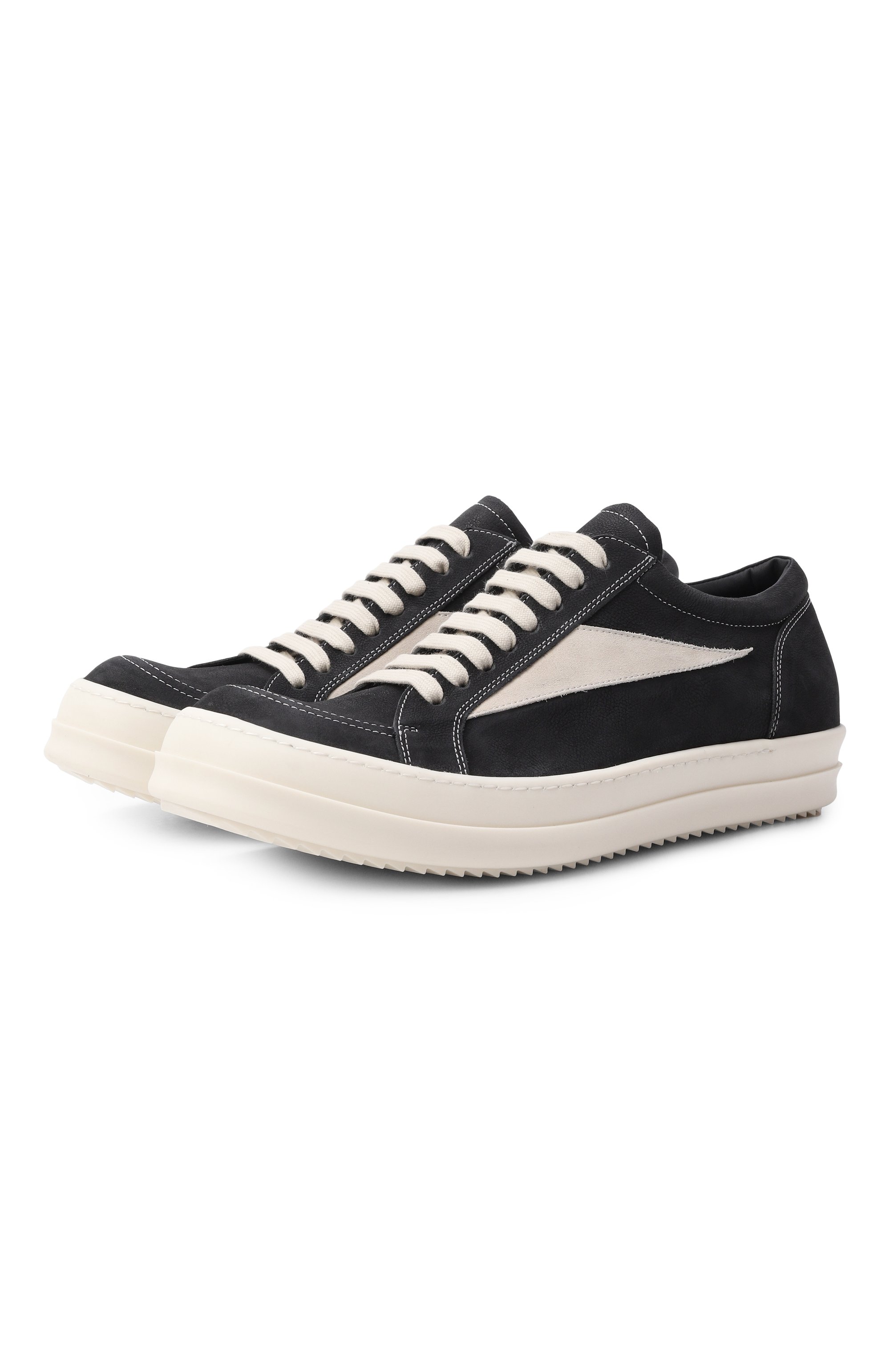 Кеды temple vintage из нубука RICK OWENS черного цвета по цене 103500 руб., арт. RU01F2897/LCNWLV, фото 1 Кеды temple vintage из нубука RICK OWENS, арт. RU01F2897/LCNWLV, фото 1