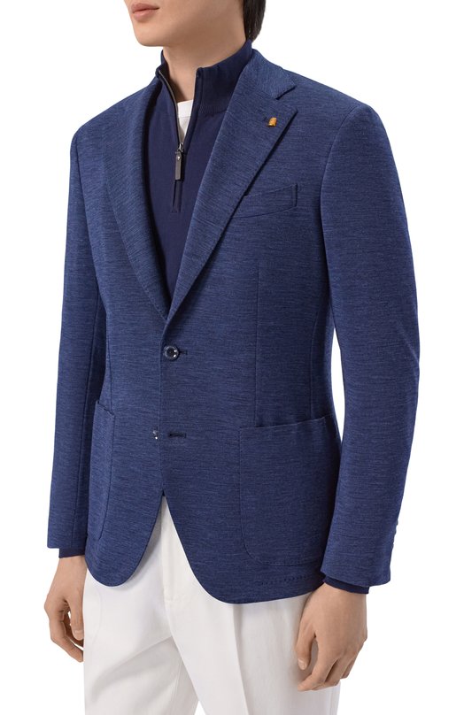 Шерстяной пиджак Sartoria Latorre JEF74/JJ196 Синий  JEF74/JJ196 Фото 3