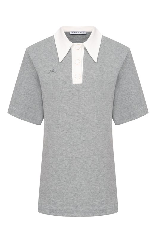Хлопковое поло ROWEN ROSE RR_J083 Серый RR_J083