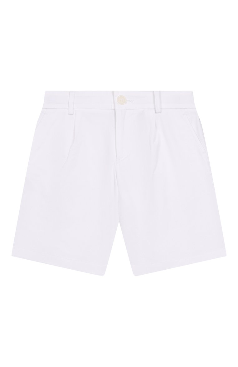 Детские хлопковые шорты DOLCE & GABBANA белого цвета, арт. L43Q25/G7M4D/2-6 | �Фото 1 (Материал внешний: Хлопок; Нос: Не проставлено; Случай: Повседневный; Автоматизация состава: Проставлено; Ростовка одежда: 2 года | 92 см, 4 года | 104 см, 5 лет | 110 см, 6 лет | 116 см, 3 года | 98 см)