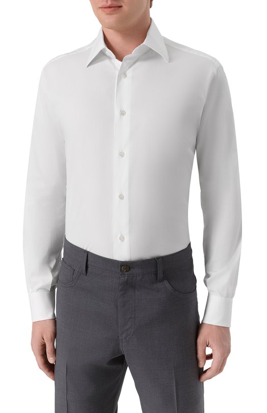 Хлопковая сорочка Brioni RCB40M/P90C3 Белый  RCB40M/P90C3 Фото 3