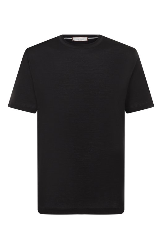 Хлопковая футболка Canali T0922/MJ00002 Чёрный T0922/MJ00002