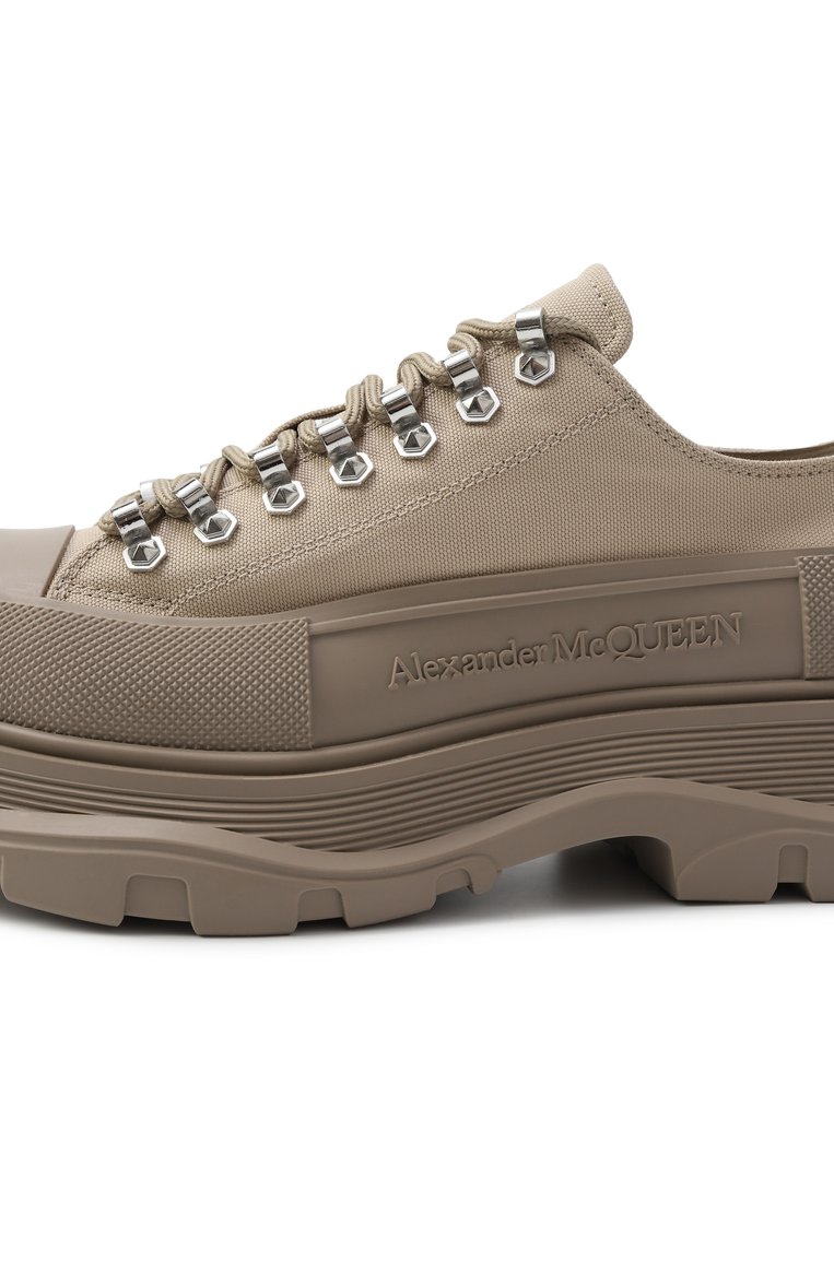 Мужские текстильные ботинки tread slick ALEXANDER MCQUEEN бежевого цвета, арт. 735817W4MV1 7732 | Фото 7 (Подошва: Массивная; Материал внутренний: Натуральная кожа; Материал внешний: Текстиль; Каблук высота: Высокий; Мужское Кросс-КТ: Хайкеры-обувь; Материал утеплителя: Без утеплителя)