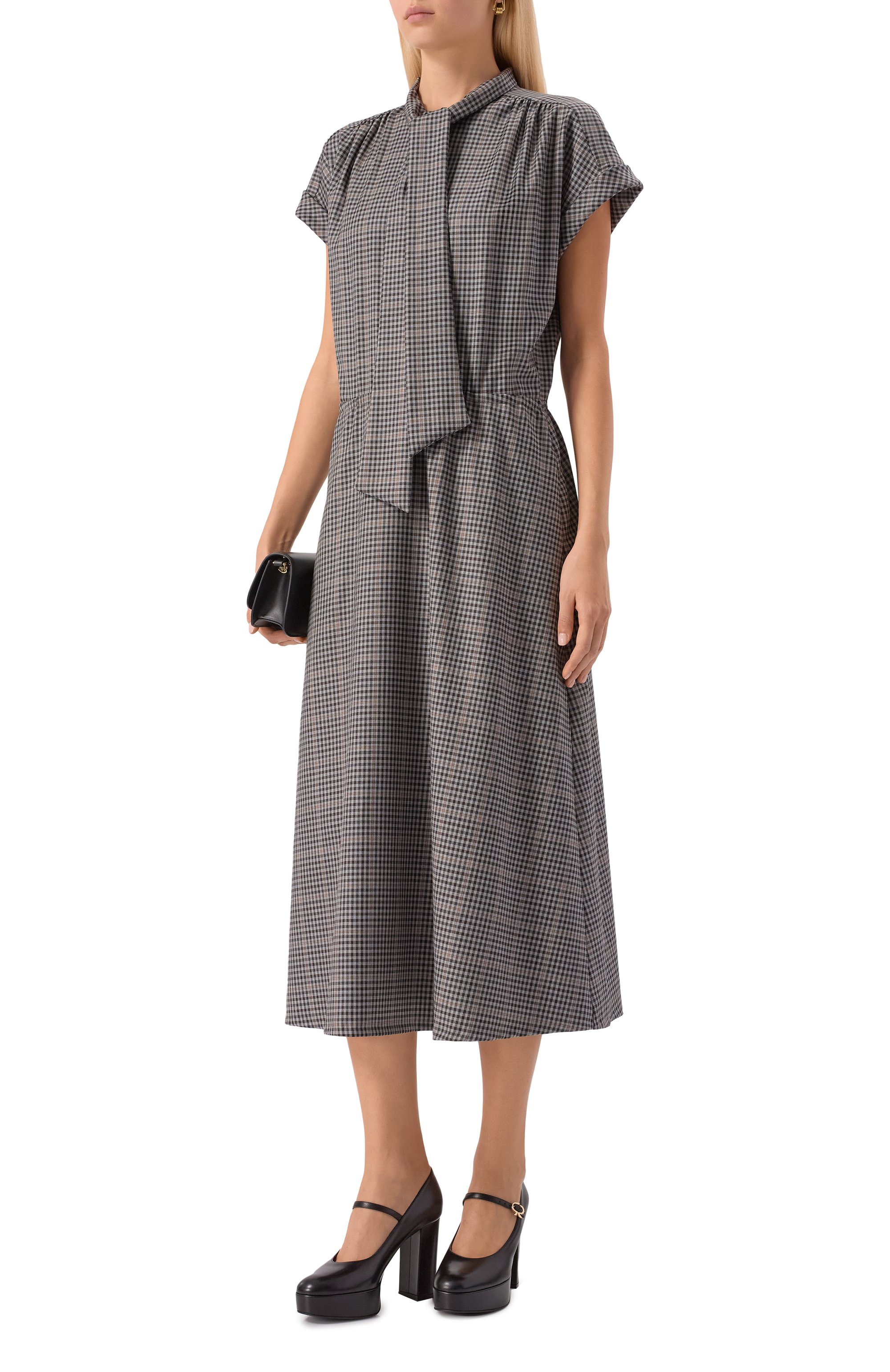 Шерстяное платье NOBLE&BRULEE серого цвета по цене 160000 руб., арт. NB52/220922/150/1, фото 2 Шерстяное платье NOBLE&BRULEE, арт. NB52/220922/150/1, фото 2