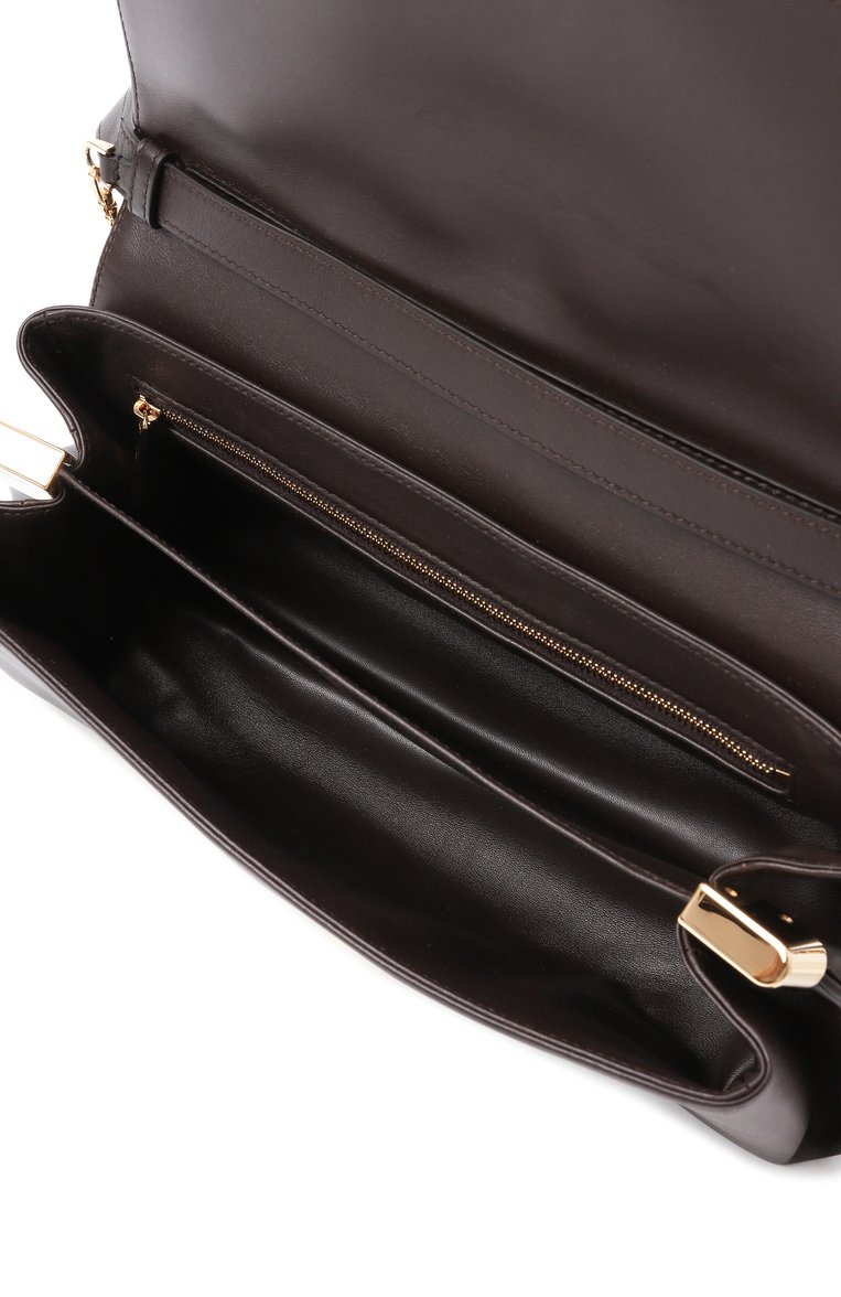 Женская сумка front flap FERRAGAMO темно-коричневого цвета, арт. 219794/779062 | Фото 5 (Драгоценные камни: Проставлено; Ремень/цепочка: На ремешке; Материал: Натуральная кожа; Материал сплава: Проставлено; Размер: medium)