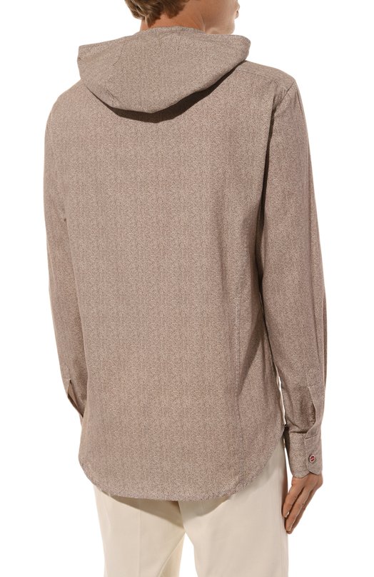 Хлопковая рубашка Kiton UMCMARH0908603 Бежевый  UMCMARH0908603 Фото 4