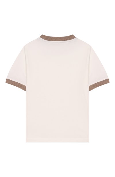 Хлопковая футболка ELEVENTY кремового цвета по цене 11000 руб., арт. EY8P41/Z3708, фото 2 Хлопковая футболка ELEVENTY, арт. EY8P41/Z3708, фото 2